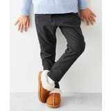 ブラック | よくばりストレッチ 裏起毛タックパンツ 子供服 | devirock