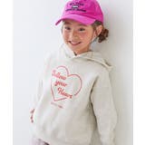 007-ハート-オートミール | デビラボ プリント裏起毛プルパーカー 子供服 | devirock