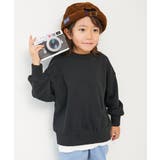 002-ブラック | 無地 スウェットトレーナー 子供服 | devirock