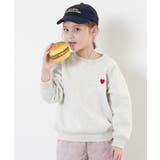 031-ハート-オートミール | スフレスウェット ワンポイント刺繍 裏起毛 | devirock