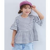 ボーダー-ホワイト | Aライン 半袖Tシャツ 子供服 キッズ 女の子 Tシャツ トップス | devirock