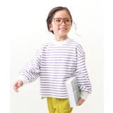 ラベンダー | ガールズ ゆるっとボーダー 長袖Tシャツ | devirock
