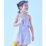 Sバイオレット | UVカット サロペット付き セパレート水着 | devirock