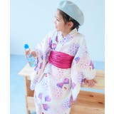 011-水彩アジサイ-アイボリー | 浴衣 兵児帯2点セット 子供服 キッズ ベビー 女の子 浴衣 甚平  | devirock