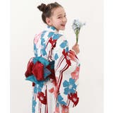 009-縞花-ピンク | 着付け簡単 シワになりにくい セパレートワンピース浴衣 | devirock