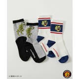 002-トラ-ボーダー | 阪神タイガースコラボ 2Pソックス 子供服 キッズ 男の子 女の子 靴下 | devirock