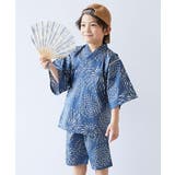 004-花火‐ブルーグレー | えらべるデザイン クラシカル甚平 子供服 キッズ ベビー服 男の子 甚平  | devirock