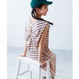 003-パープル | マルチボーダー リブワンピース 子供服 | devirock