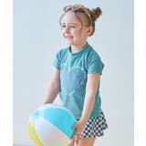 003-ハート-アッシュミント | UVカット インナー付き Tシャツ型セットアップ水着 | devirock