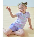 005-シェル-Sバイオレット | UVカット インナー付き Tシャツ型セットアップ水着 | devirock