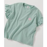 Sミント | もちもちストレッチ ガールズワンポイント刺繍Tシャツ 子供服 | devirock