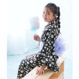 001-フラワー-ブラック | 着付け簡単 シワになりにくい セパレートワンピース浴衣 | devirock