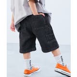 001-デニム-ブラック | ルーズシルエット デニム ペインターハーフパンツ | devirock