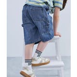 002-デニム-サックス | ルーズシルエット デニム ペインターハーフパンツ | devirock