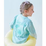 004-フラワー-Sミント | UVカット Tシャツ型 長袖ラッシュガード | devirock