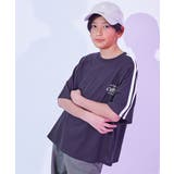 002-ブラック | 袖ライン ラグラン 半袖Tシャツ | devirock