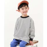 002-ホワイト | 綿100% お洗濯してもよれにくい ビッグシルエット袖リブボーダー長袖Tシャツ | devirock