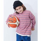 014-オールドピンク-レッド | 綿100% お洗濯してもよれにくい ビッグシルエット袖リブボーダー長袖Tシャツ | devirock