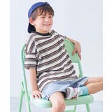 016-アイボリー-ブラウン | 綿100%お洗濯してもよれにくい ビッグシルエット ボーダー半袖Tシャツ | devirock