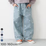 devirock（デビロック） | ハートと花がえらべる 刺繍 デニムワイドパンツ 子供服 キッズ 女の子 デニムパンツ ロングパンツ 長ズボン ボトムス デニムパンツ ロングパンツ 長ズボン ボトムス