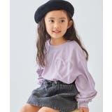 003-ハート-ライラック | えらべるチュールモチーフ 長袖Tシャツ 子供服 | devirock