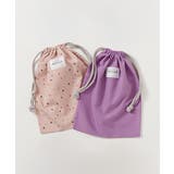 003-ドット-ラベンダー | 2枚セット速乾シワになりにくい バケット型巾着 中サイズ | devirock