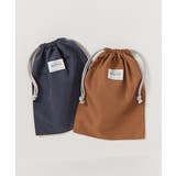 004-デニム風-ブラウン | 2枚セット速乾シワになりにくい バケット型巾着 中サイズ | devirock