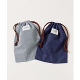 005-ヒッコリー-ネイビー | 2枚セット速乾シワになりにくい バケット型巾着 中サイズ | devirock