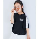010-ライン-ブラック | えらべるデザイン ガールズ 半袖Tシャツ | devirock