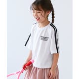 011-ライン-ホワイト | えらべるデザイン ガールズ 半袖Tシャツ | devirock