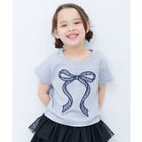 031-リボン-アイスブルー | えらべるデザイン ガールズ 半袖Tシャツ | devirock