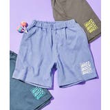 034-ロゴ2-ソフトブルー | デザインいろいろ 無地ワンポイント＆総柄 ミニ裏毛ハーフパンツ | devirock