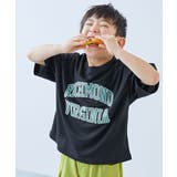 002-カレッジ-ブラック | 涼感サラッとメッシュ×デビラボ プリント 半袖Tシャツ | devirock