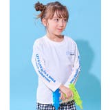 012-袖ロゴ-ホワイト | UVカット Tシャツ型 長袖ラッシュガード | devirock