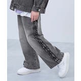 002-ケミカルグレー | サイドフリル デニムパンツ 子供服 | devirock