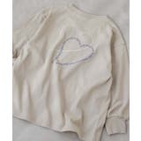 010-ハート-Lグレー | 綿100％デビラボガールズ BIGシルエットプリント袖リブ長袖Tシャツ 子供服 | devirock