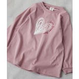 001-ハート-くすみピンク | 綿100% デビラボプリント 長袖チュニック | devirock