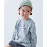 004-ロゴ-ミストブルー | 綿100％ デビラボガールズ プリント長袖Tシャツ | devirock