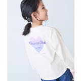 011-ハート2-オフホワイト | 綿100％ デビラボガールズ プリント長袖Tシャツ | devirock