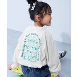 013-フラワー1-オフホワイト | 綿100% デビラボガールズ BIGシルエットプリント袖リブ長袖Tシャツ | devirock