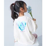 010-ハート2-オフホワイト | 綿100% デビラボ×きらっとメタリック ガールズプリント長袖Tシャツ | devirock