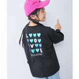 011-LOVE-ブラック | 綿100% デビラボ×きらっとメタリック ガールズプリント長袖Tシャツ | devirock