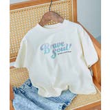 001-ロゴ1‐オフホワイト | 綿100％ デビラボ×きらっとメタリック ガールズBIGシルエットプリント半袖T… | devirock