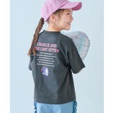 011-ネコ‐スミクロ | 綿100% デビラボガールズ BIGシルエットプリント半袖Tシャツ | devirock