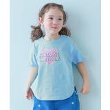 006-ハート‐クリアブルー | 綿100% デビラボガールズ プリント半袖Tシャツ | devirock
