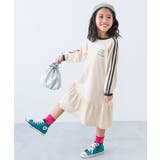 アイボリー | 裾フリル サイドラインレース 長袖ワンピース | devirock