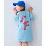 011-クリアブルー-ロゴ2 | 5分袖 ラグランワンピース 子供服 | devirock