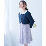 001-花-Gブルー | フォーマル 華やかレースドレス 2点セット | devirock