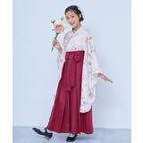 001-花-ピンク | 着付け かんたん袴 3点セット 子供服 キッズ 女の子   | devirock