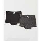 001-ブラック-杢チャコール | 肌当たりのいい ガールズボクサーパンツ 2枚セット | devirock